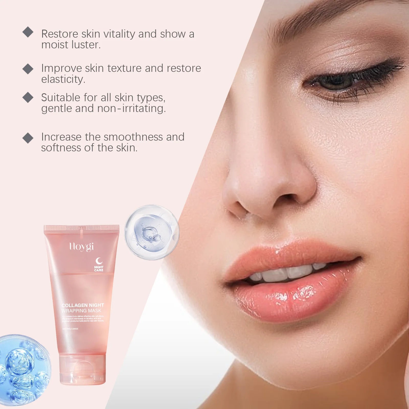 Collagen Peel Off Facial Mask Removes Blackheads & Oil Deeply Moisturizes Shrinks Pores Smoothes Fine Lines Brightens Skin Tone
