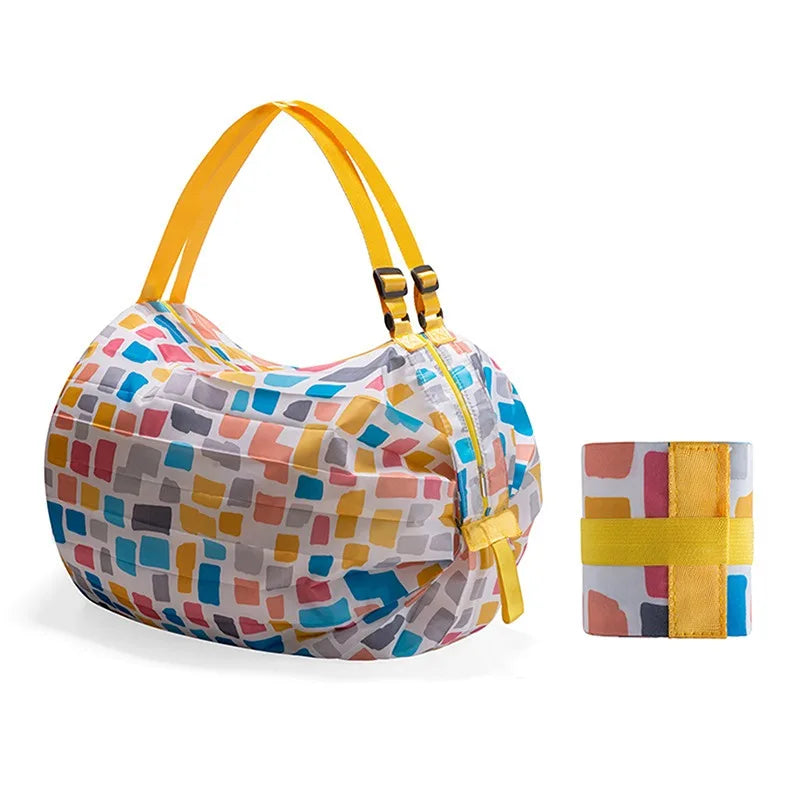 1pc Foldable Shopping Bags Foldable Storage Bag With Handle Portable Travel Camouflage Handbags Large Capacity Nylon Bag