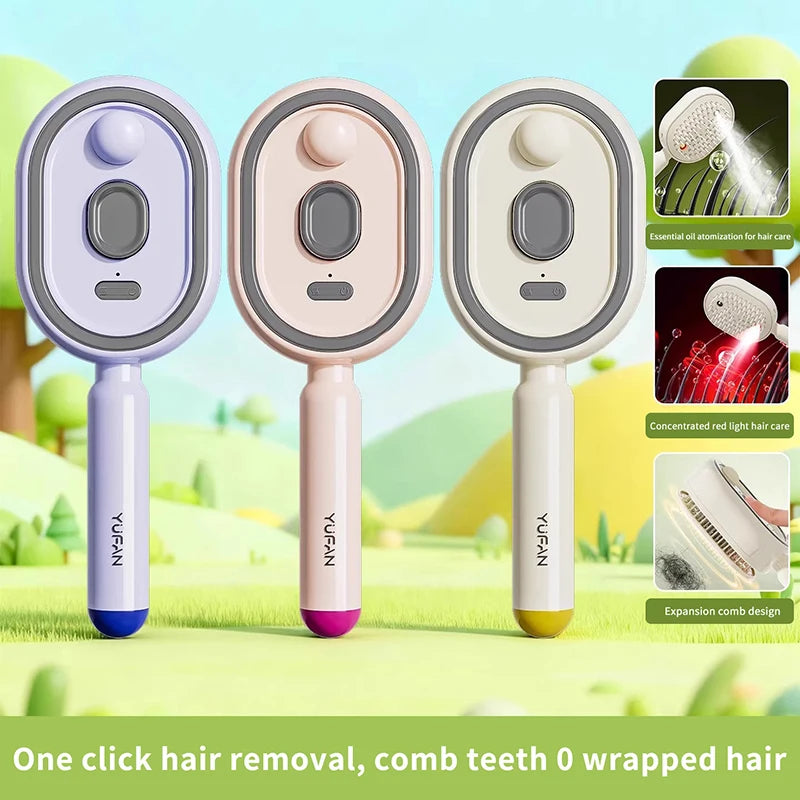 Hair Care Spray Massage Comb Electric Hair Massage Brush with Spray Function Aromatherapy Mist Detangling Anti Static Comb