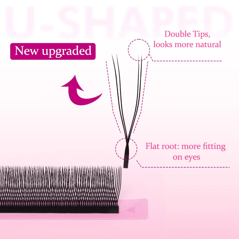 NEW U-Shaped 3D 4D 5D Eyelash Extension Faux Mink Premade Fans Lashes Easy to Apply 3D Volume Hand Woven U Shape W Style Eyelash
