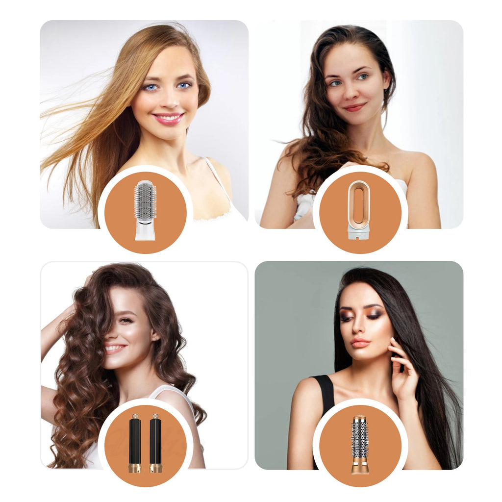 Hairdresser 5-in-1 Hair Clip Curler Hot Air Comb Automatic Curling Comb Straight Hair Comb, Hair Dryer Holiday Gift