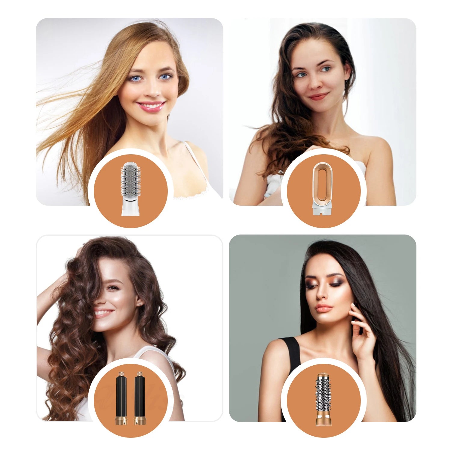 Hairdresser 5-in-1 Hair Clip Curler Hot Air Comb Automatic Curling Comb Straight Hair Comb, Hair Dryer Holiday Gift