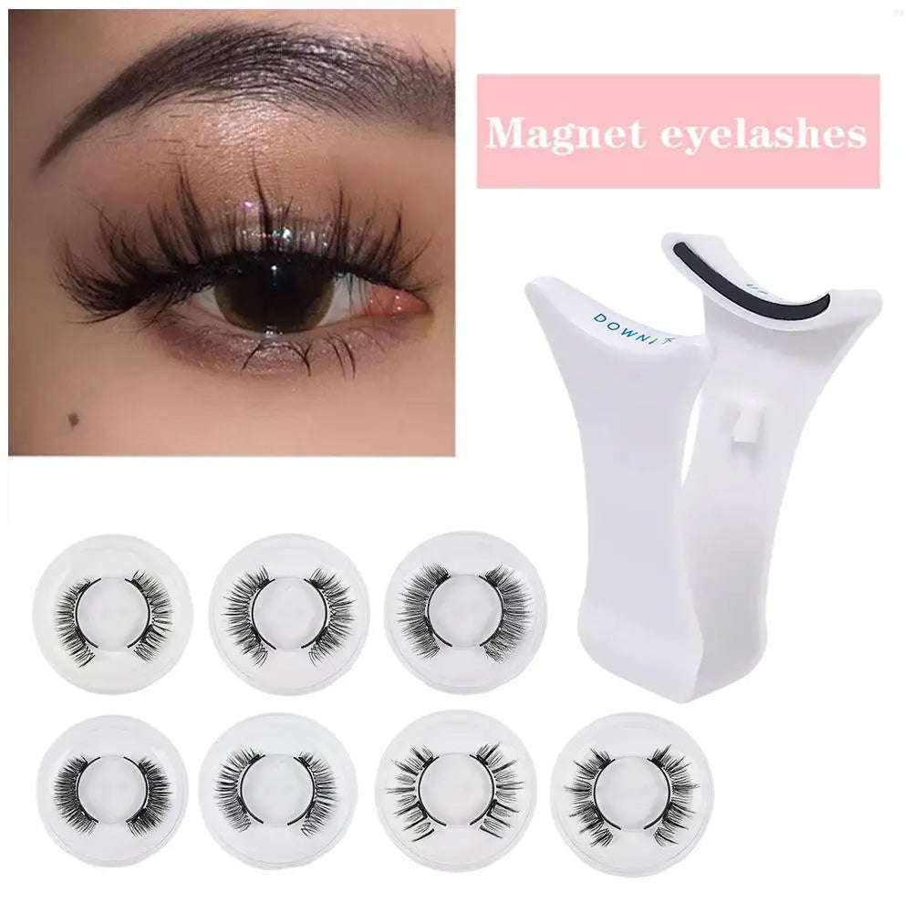 Magnetic Eyelashes Handmade 3D Natural Magnetic False Eyelashes Reusable Magnetic Eyelashes Tweezers Set For Women