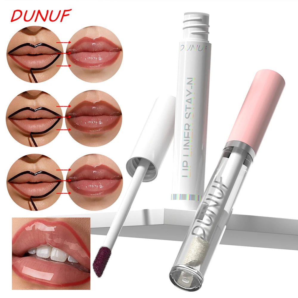 2pcs Long Lasting Peel Off Lip Liner Set With Moisturizing Non Stick Lip Oil Waterproof Stay Nourishing Liquid Care