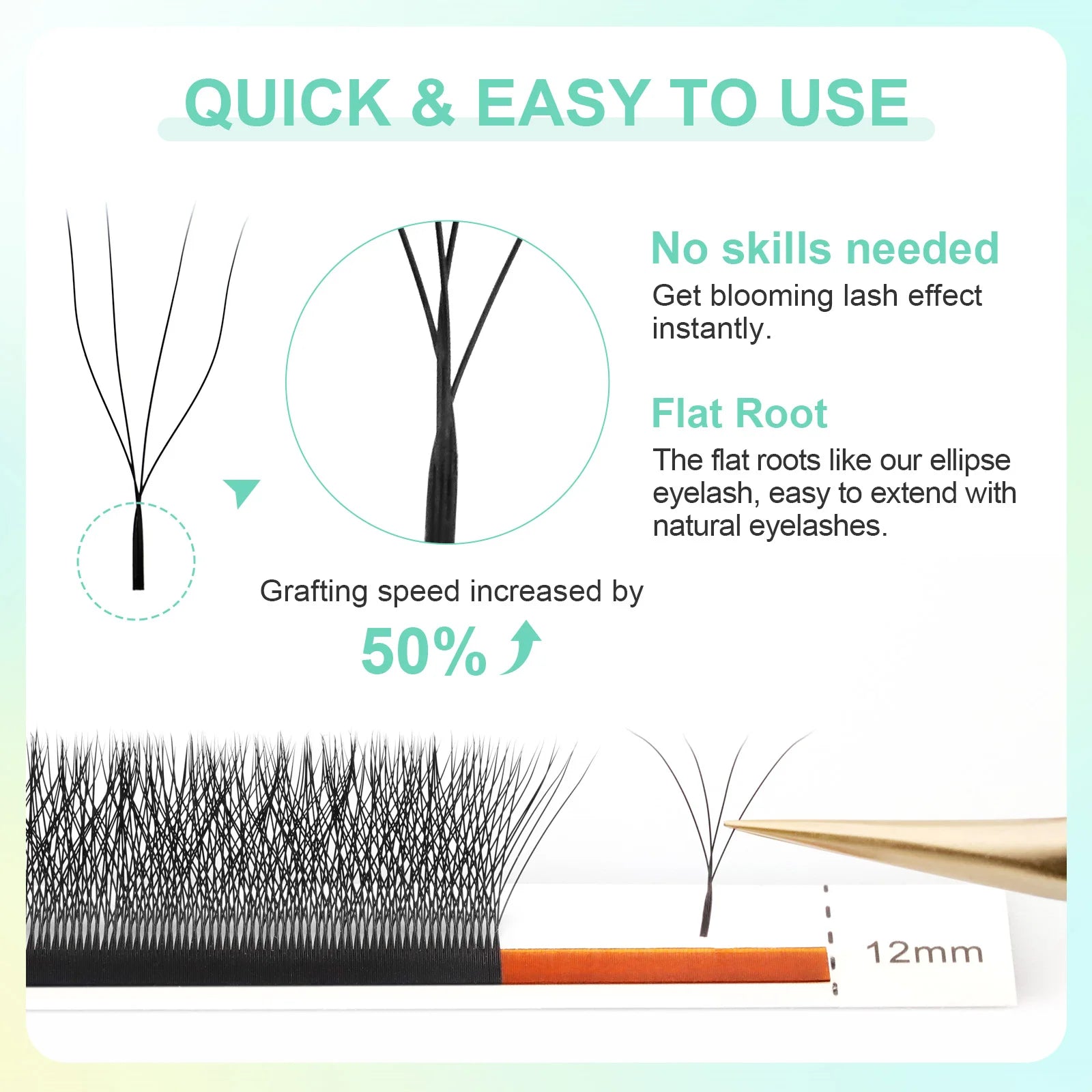 NAGARAKU 4D W Shape Lashes Hand Waved Premade Bloom Fans Mesh Eyelash Extensions Natural Soft Light Individual Matte Dense