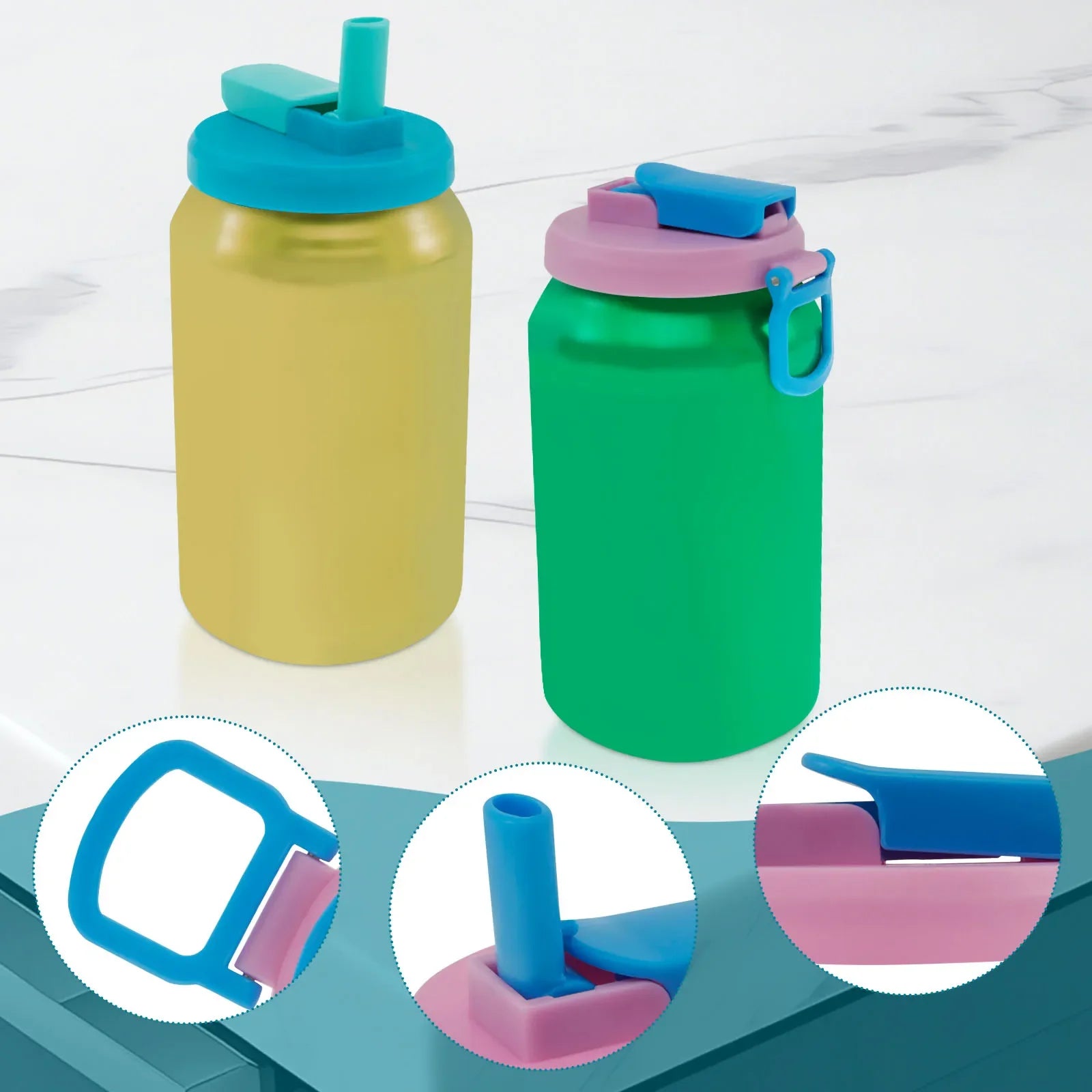4Pcs Soda Can Cover Creative Sealed Silicone Straw Beverage Can Cover Cup Cov Suitable For Canned Beverage Reusable Tank Cover