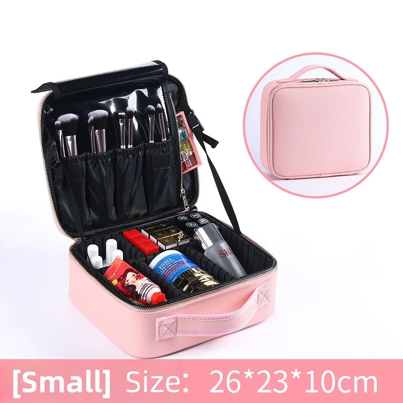 Large Capacity Makeup Box with Multi Function and Convenient Handheld Nail Art Tattoo Partition Storage Toolbox Makeup Bag