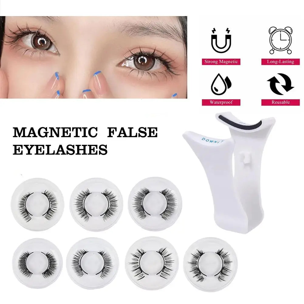 Magnetic Eyelashes Handmade 3D Natural Magnetic False Eyelashes Reusable Magnetic Eyelashes Tweezers Set For Women