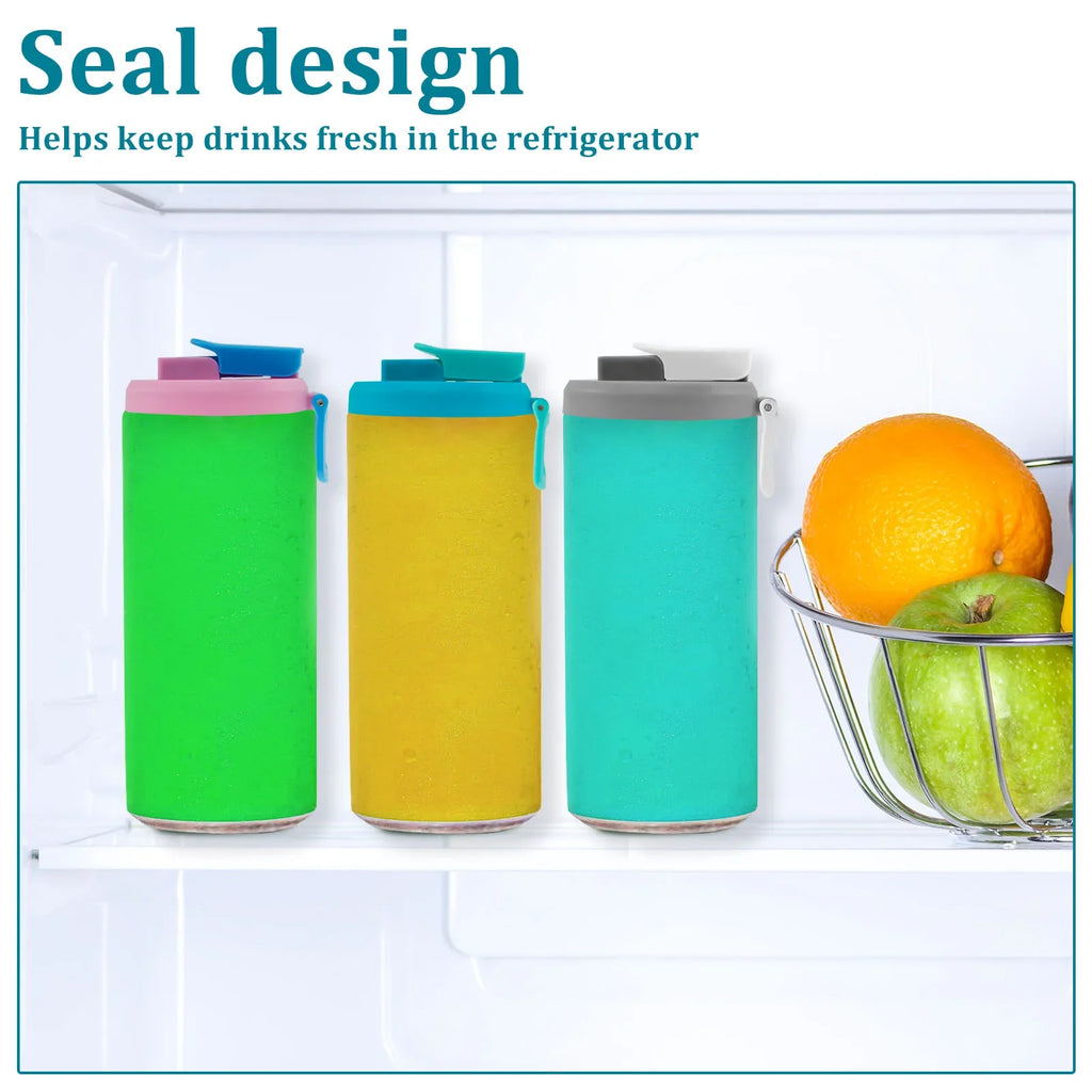 4Pcs Soda Can Cover Creative Sealed Silicone Straw Beverage Can Cover Cup Cov Suitable For Canned Beverage Reusable Tank Cover