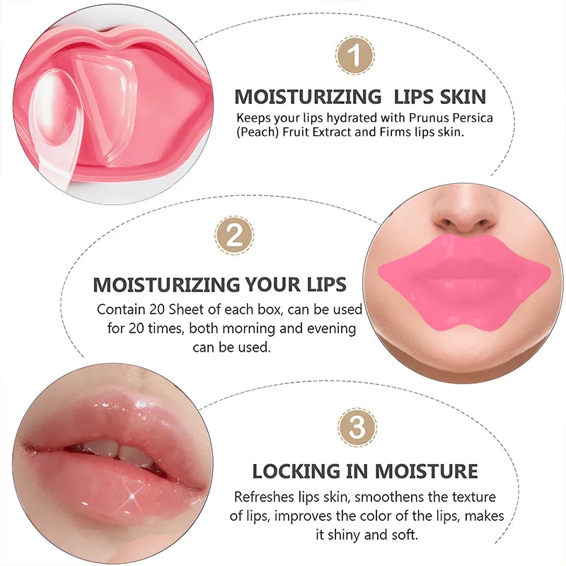 Peach Lips Mask For Dark Lips Moisturizer Soft & Smooth Lip Skin Deep Hydration Visibly Minimize Wrinkles Collagen Lip Mask