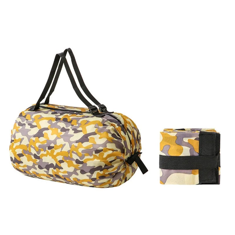 1pc Foldable Shopping Bags Foldable Storage Bag With Handle Portable Travel Camouflage Handbags Large Capacity Nylon Bag