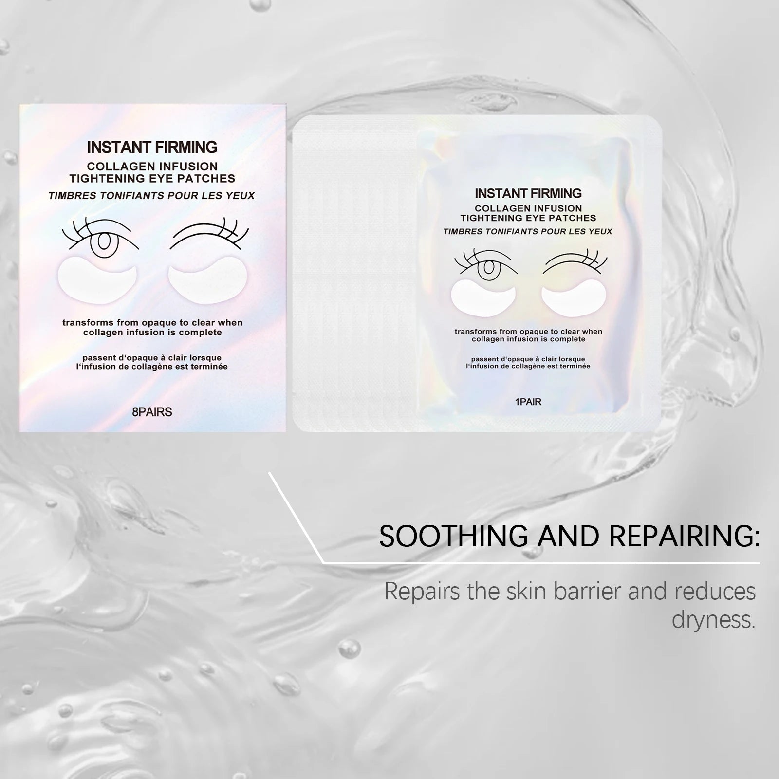 Collagen Under Eye Patches 8 Pairs Hydrogel Eye Mask for Dark Circles Puffy Eyes Wrinkles Intense Moisturizing Firming Treatment
