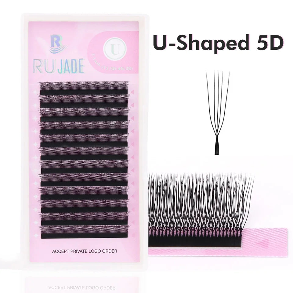 NEW U-Shaped 3D 4D 5D Eyelash Extension Faux Mink Premade Fans Lashes Easy to Apply 3D Volume Hand Woven U Shape W Style Eyelash