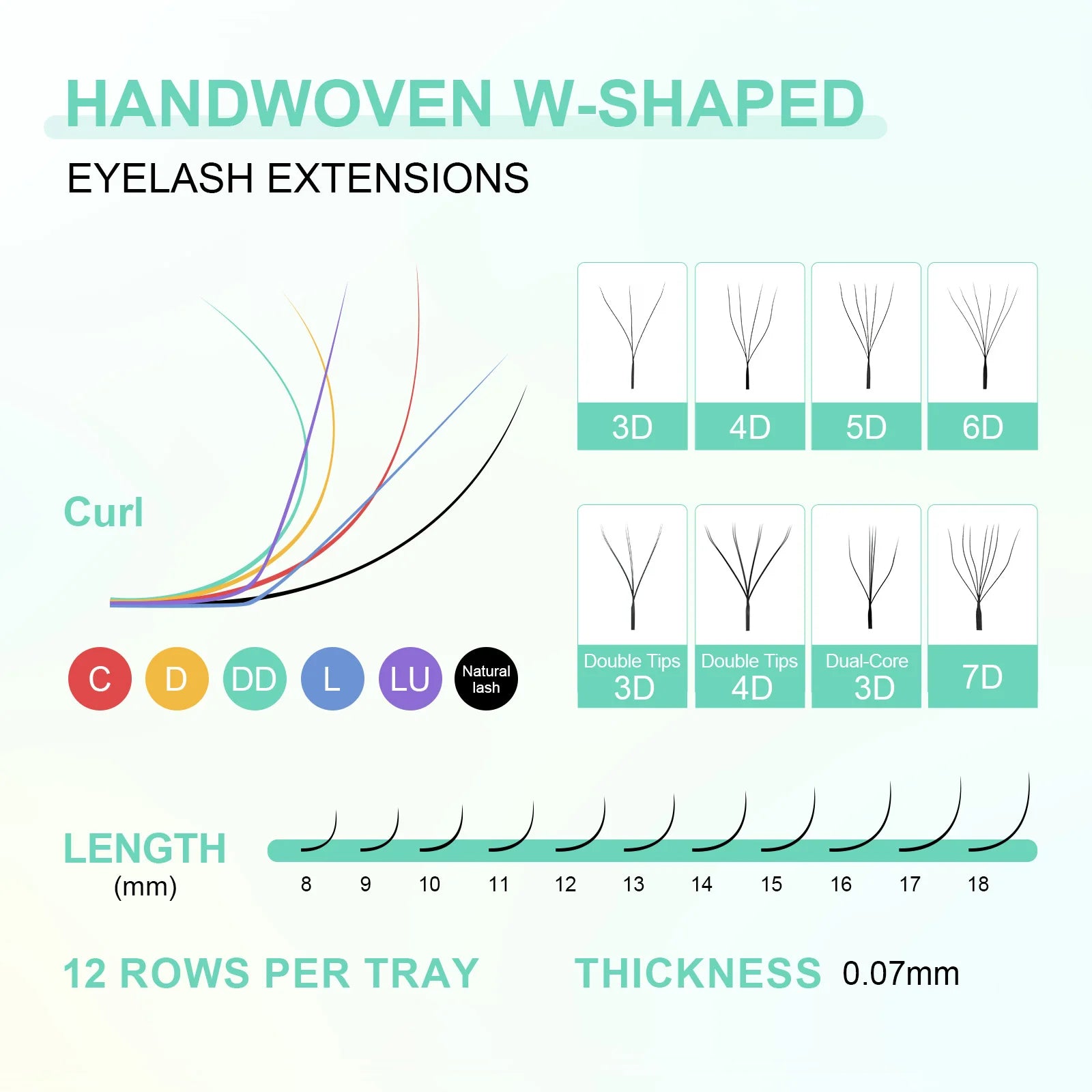 NAGARAKU 4D W Shape Lashes Hand Waved Premade Bloom Fans Mesh Eyelash Extensions Natural Soft Light Individual Matte Dense