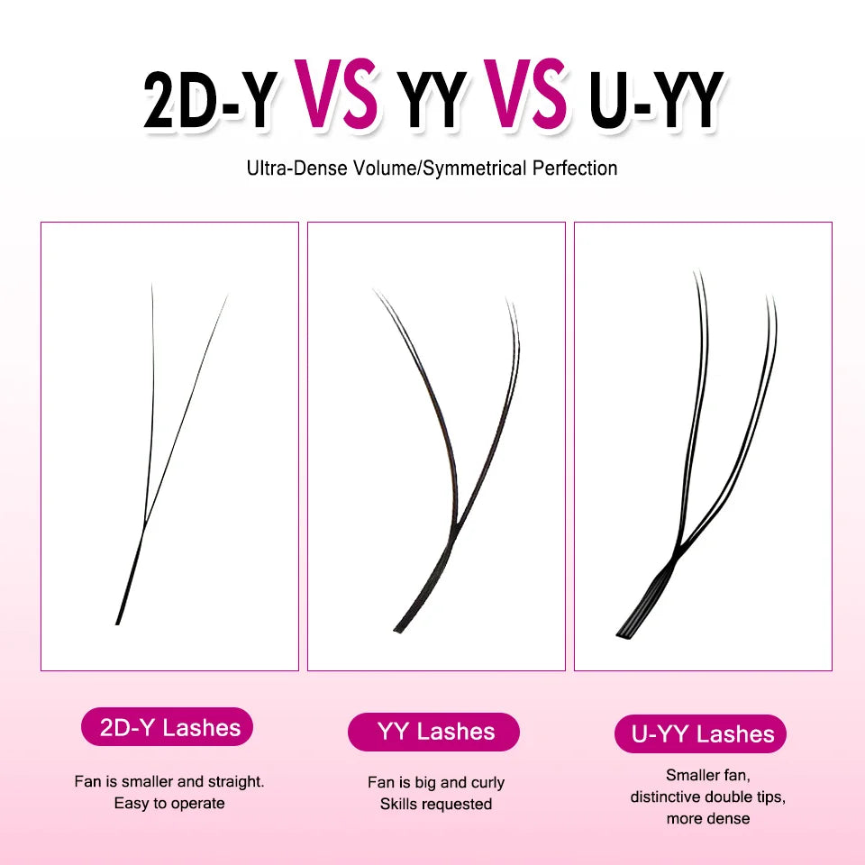 NEW U-Shaped 3D 4D 5D Eyelash Extension Faux Mink Premade Fans Lashes Easy to Apply 3D Volume Hand Woven U Shape W Style Eyelash