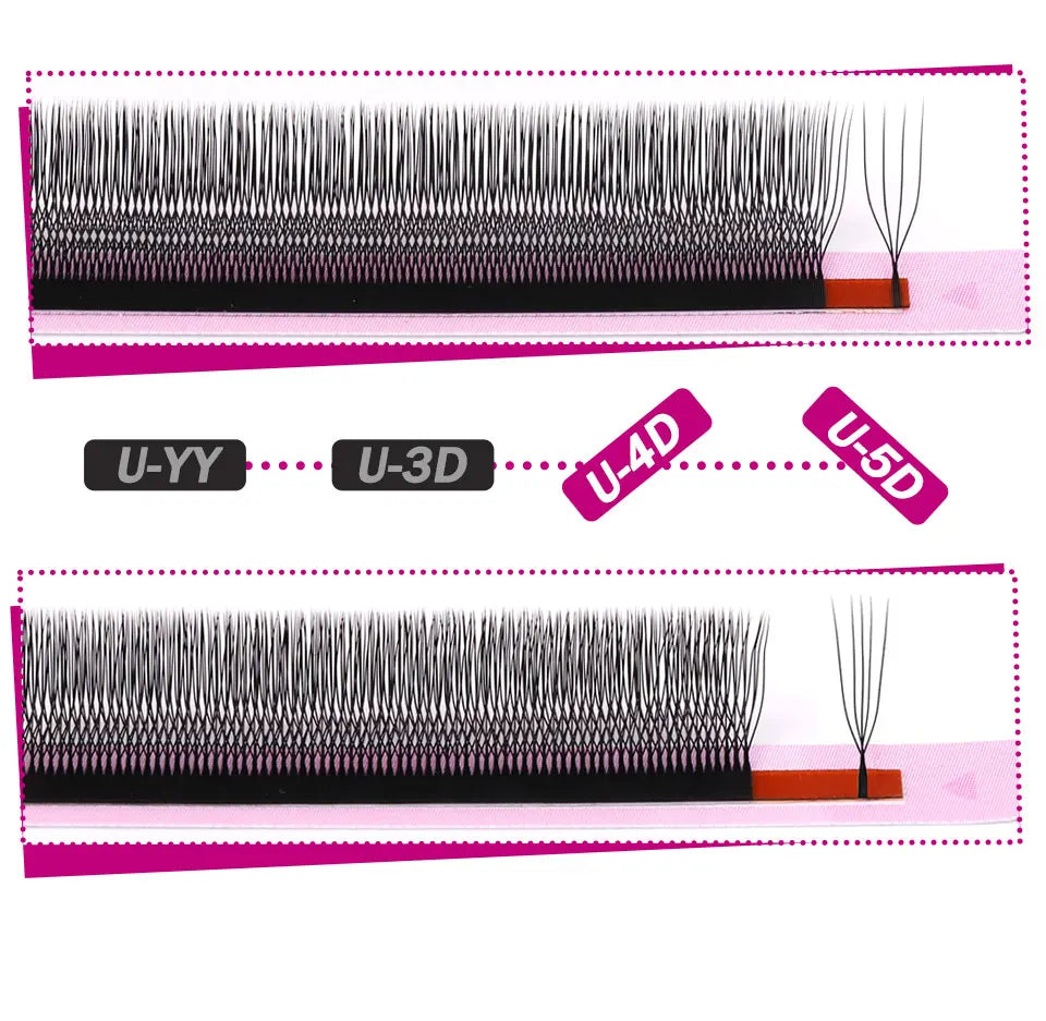 NEW U-Shaped 3D 4D 5D Eyelash Extension Faux Mink Premade Fans Lashes Easy to Apply 3D Volume Hand Woven U Shape W Style Eyelash