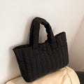 1pcs Ladies Tote Bags Large Capacity Cotton Padded Bag Solid Color Casual Fashion Nylon Elegant for handbag