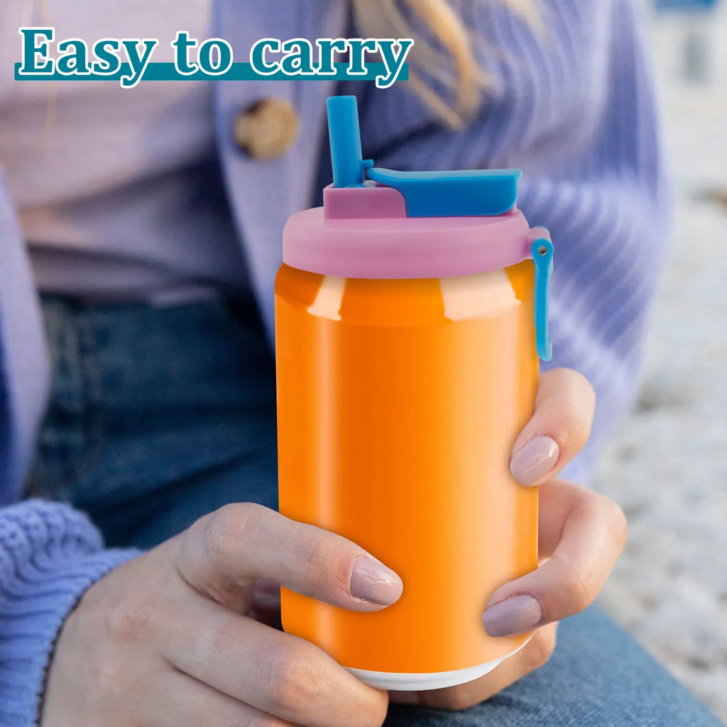 4Pcs Soda Can Cover Creative Sealed Silicone Straw Beverage Can Cover Cup Cov Suitable For Canned Beverage Reusable Tank Cover