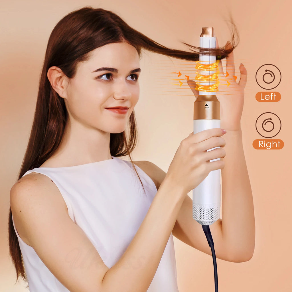 Hairdresser 5-in-1 Hair Clip Curler Hot Air Comb Automatic Curling Comb Straight Hair Comb, Hair Dryer Holiday Gift