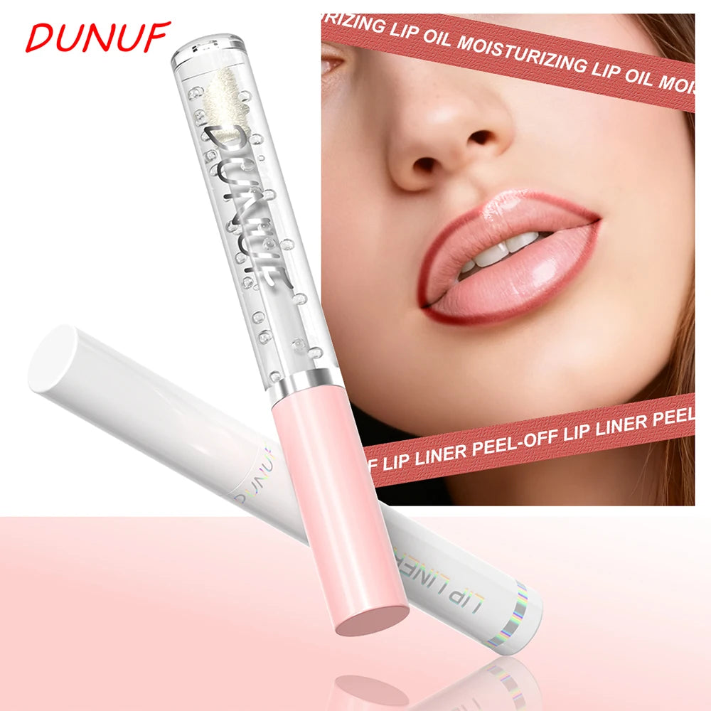 2pcs Long Lasting Peel Off Lip Liner Set With Moisturizing Non Stick Lip Oil Waterproof Stay Nourishing Liquid Care