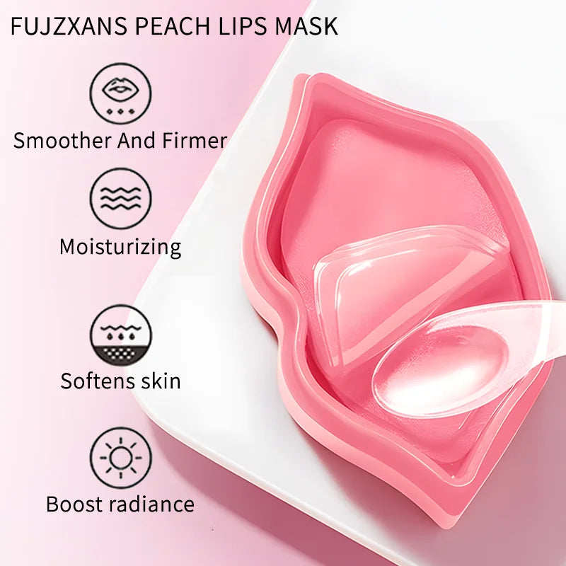 Peach Lips Mask For Dark Lips Moisturizer Soft & Smooth Lip Skin Deep Hydration Visibly Minimize Wrinkles Collagen Lip Mask